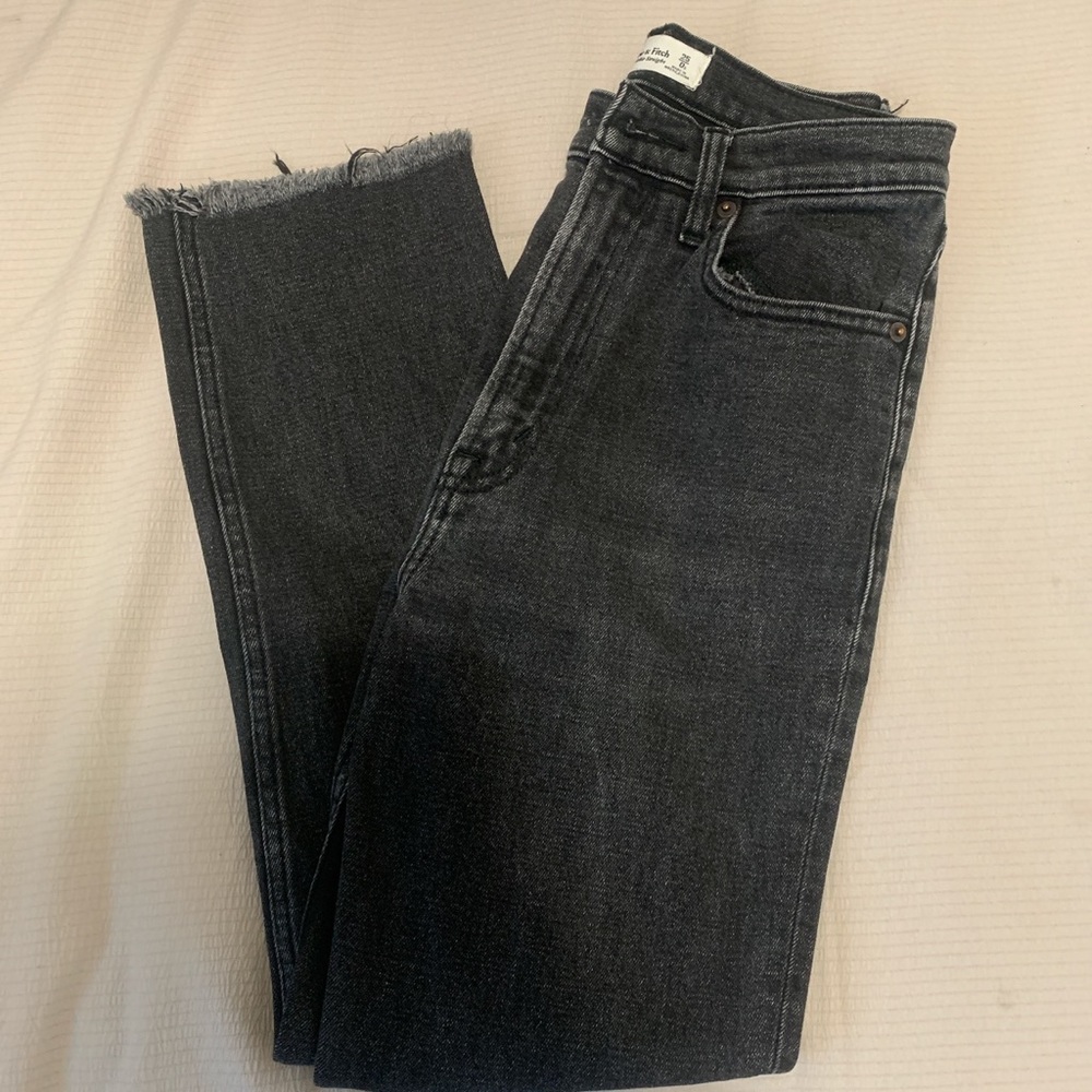 Abercrombie ultra high rise ankle straight jeans